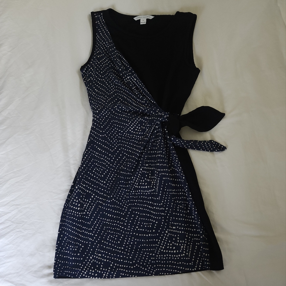 Diane Von Furstenberg Blue Asymmetrical Sheath Dress